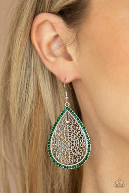 Fleur de Fantasy - Green Earrings Paparazzi Accessories