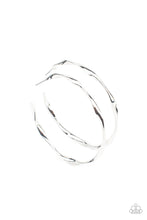 Load image into Gallery viewer, Radiantly Warped - Silver Hoop Earrings Paparazzi Accessories