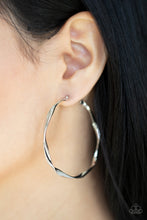 Load image into Gallery viewer, Radiantly Warped - Silver Hoop Earrings Paparazzi Accessories