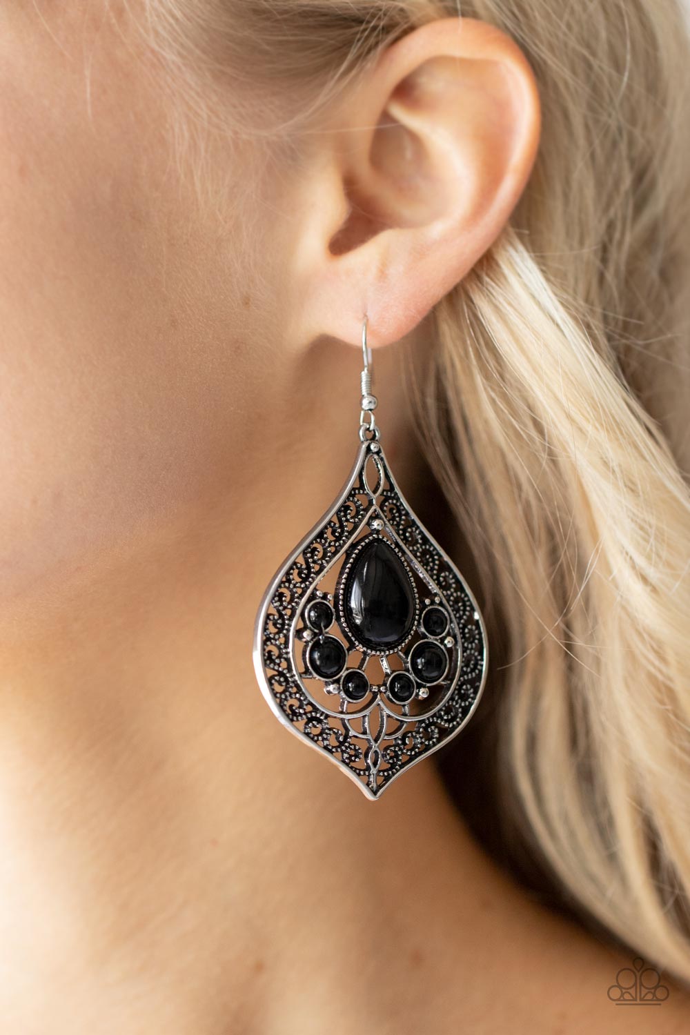 New Delhi Nouveau - Black Earrings Paparazzi Accessories