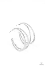 Load image into Gallery viewer, Rustic Curves - Silver Earrings Paparazzi Accessories