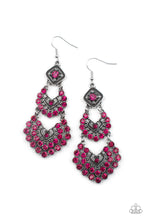 Load image into Gallery viewer, All For The GLAM - Pink Rhinestone Earrings Paparazzi Accessories