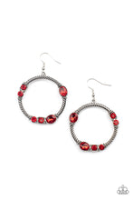 Load image into Gallery viewer, Glamorous Garland - Red Rhinestone Earrings Paparazzi Accessories