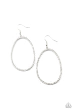 Load image into Gallery viewer, OVAL-ruled! - White Rhinestone Earrings Paparazzi Accessories