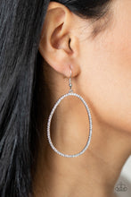 Load image into Gallery viewer, OVAL-ruled! - White Rhinestone Earrings Paparazzi Accessories