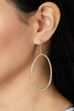 OVAL-ruled! - Gold Earrings Paparazzi Accessories