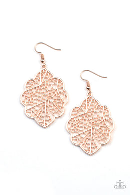 Meadow Mosaic - Rose Gold Earrings Paparazzi Accessories