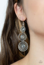 Load image into Gallery viewer, Gazebo Garden - Silver Floral Earrings Paparazzi Accessories