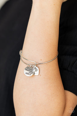 Come What May and Love It - White Toggle Bracelet Paparazzi Accessories