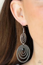 Load image into Gallery viewer, Cosmic Twirl - Black Rhinestone Earrings Paparazzi Accessories