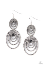 Load image into Gallery viewer, Cosmic Twirl - Black Rhinestone Earrings Paparazzi Accessories