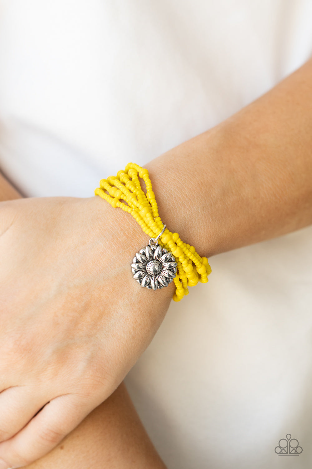 Badlands Botany - Yellow Seed Bead Stretchy Bracelet Paparazzi Accessories