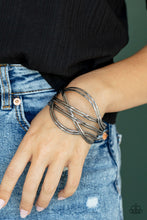 Load image into Gallery viewer, Hautely Hammered - Black Gunmetal Cuff Bracelet Paparazzi Accessories