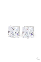 Load image into Gallery viewer, Times Square Timeless - White Rhinestone Post Earrings Paparazzi Accessories