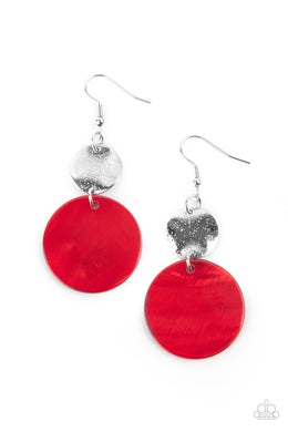 Opulently Oasis - Red Earrings Paparazzi Accessories