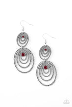 Load image into Gallery viewer, Cosmic Twirl - Red Earrings Paparazzi Accessories