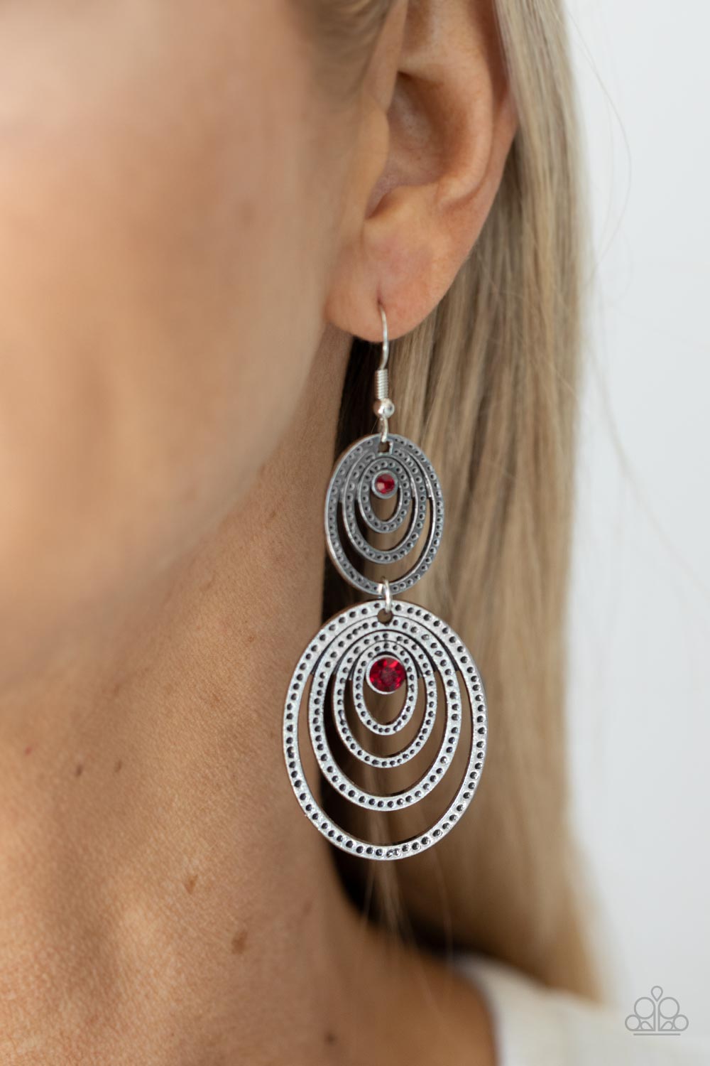 Cosmic Twirl - Red Earrings Paparazzi Accessories