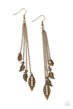 Load image into Gallery viewer, Chiming Leaflets - Brass Earrings Paparazzi Accessories