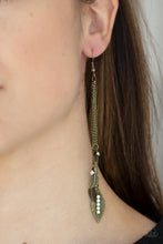 Load image into Gallery viewer, Chiming Leaflets - Brass Earrings Paparazzi Accessories