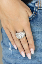 Load image into Gallery viewer, Gatsbys Girl - White Rhinestone Pearl Ring Paparazzi Accessories