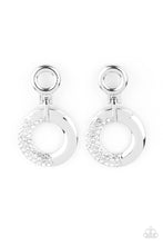 Load image into Gallery viewer, Modern Motivation - White Rhinestone Post Earrings Paparazzi Accessories