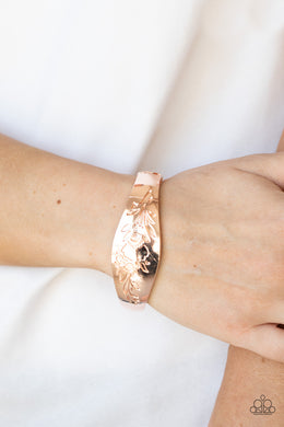 Fond of Florals - Rose Gold Hinge Bracelet Paparazzi Accessories