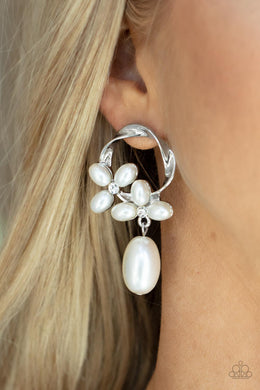 Elegant Expo - White Pearl Posts Earrings Paparazzi Accessories