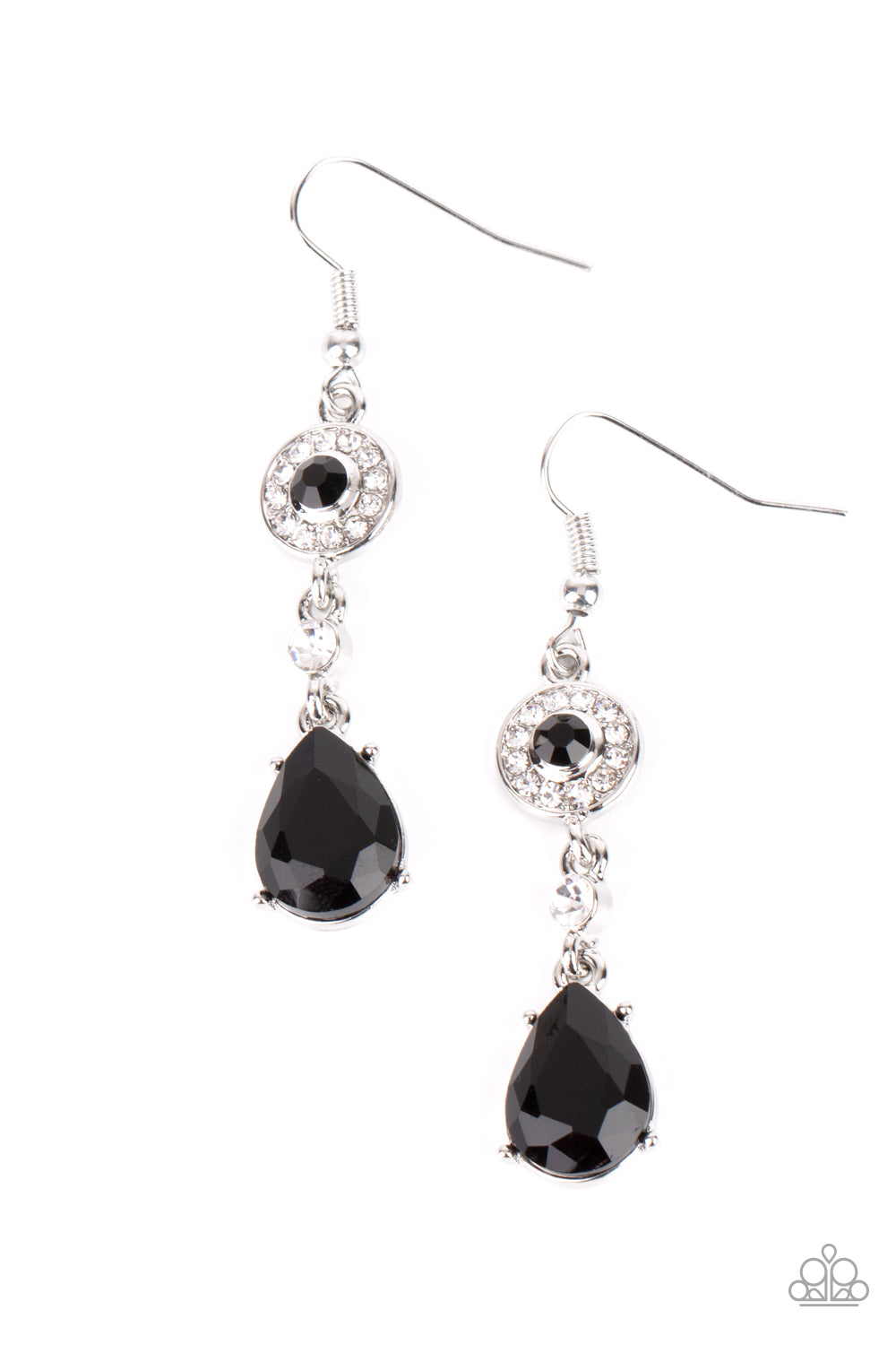 Graceful Glimmer - Black Rhinestone Earrings Paparazzi Accessories