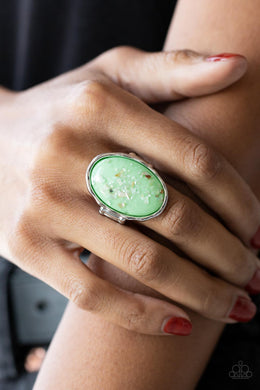 Glittery With Envy - Green Ring Paparazzi Accessories