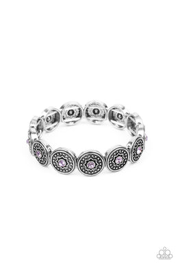 Colorfully Celestial - Purple Rhinestone Stretchy Bracelet Paparazzi Accessories