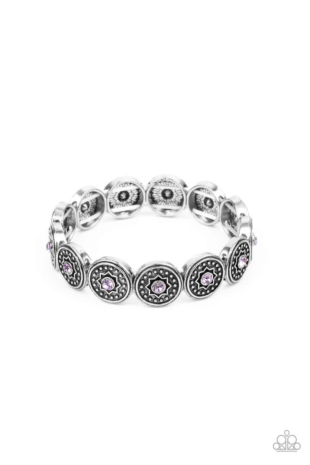 Colorfully Celestial - Purple Rhinestone Stretchy Bracelet Paparazzi Accessories