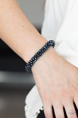 Wake Up and Sparkle - Blue Stretchy Bracelet Paparazzi Accessories