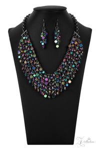 2021 Zi,gunmetal,multi,oil spill,rhinestones,Vivacious Zi Collection Necklace