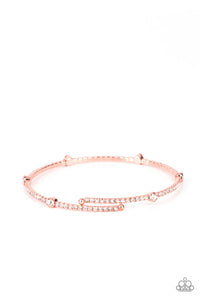 coil,copper,rhinestones,Upgraded Glamour - Copper Rhinestone Coil Bracelet