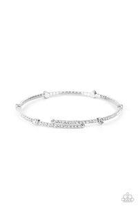 Coil,rhinestones,white,Upgraded Glamour - White Rhinestone Coil Bracelet