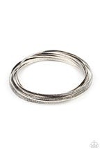 Load image into Gallery viewer, Suddenly Synced - Silver Bangle Bracelets Paparazzi Accessories