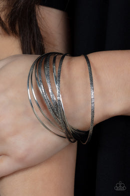 Suddenly Synced - Silver Bangle Bracelets Paparazzi Accessories
