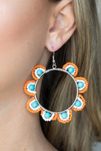 Load image into Gallery viewer, Groovy Gardens - Blue Seed Bead Flower Earrings Paparazzi Accessories