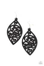 Load image into Gallery viewer, Coral Garden - Black Wooden Earrings Paparazzi Accessories