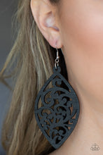 Load image into Gallery viewer, Coral Garden - Black Wooden Earrings Paparazzi Accessories