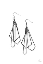 Load image into Gallery viewer, Shape Shifting Shimmer - Black Gunmetal Earrings Paparazzi Accessories
