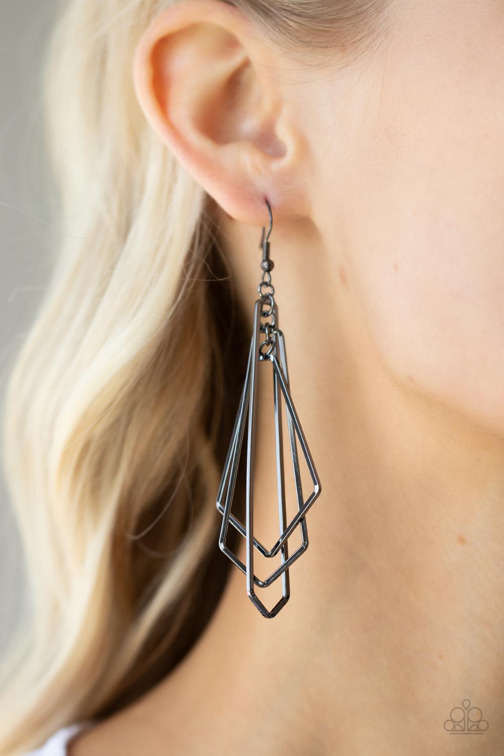 Shape Shifting Shimmer - Black Gunmetal Earrings Paparazzi Accessories