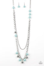 Load image into Gallery viewer, Modern Musical Blue Pearl Necklace Paparazzi Accessories