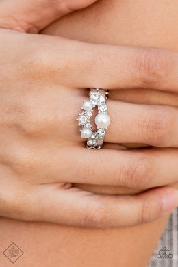 A-List Ambience White Pearl Rhinestone Ring Paparazzi Accessories