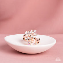 Load image into Gallery viewer, Glowing Gardenista - Rose Gold Rhinestone Ring Paparazzi Accessories