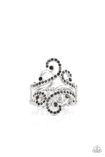 Load image into Gallery viewer, Billowing Beauty - Black Rhinestone Ring Paparazzi Accessories