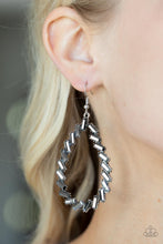 Load image into Gallery viewer, Striking RESPLENDENCE - Silver Rhinestone Earrings Paparazzi Accessories