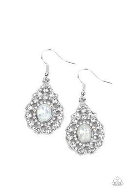 Celestial Charmer - White Rhinestone Earrings Paparazzi Accessories