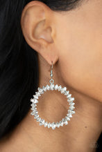 Load image into Gallery viewer, Glowing Reviews - White Rhinestone Earrings Paparazzi Accessories