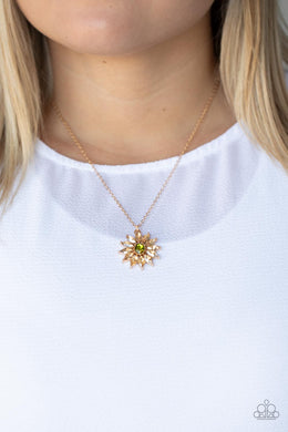 Formal Florals - Gold Necklace Paparazzi Accessories